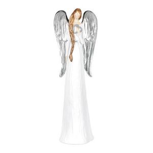 Înger cu aripi argintii, 10 x 30 x 7 cm, polyresin imagine