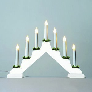 Sfeșnic Advent cu bec LED mulat Filament, alb imagine
