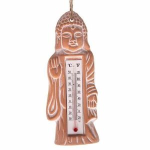 Termometru din ceramică Budha, maro, în. 22 cm imagine
