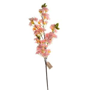Floare artificială creangă înflorită roz, 100 cm imagine
