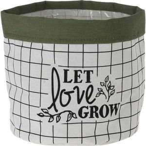 Mască de ghiveci din textil Let Love Grow, 20 x18 cm, verde închis imagine