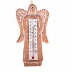 Termometru din ceramică Îngerul Suzane, maro, în. 18 cm imagine