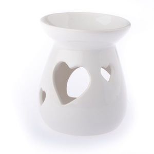 Aroma-lampă din ceramică Inimă albă, 11 x 10 cm imagine