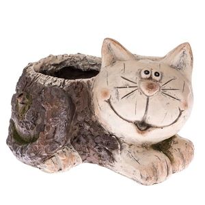 Mască de ghiveci din ceramică Pisica culcată, 22 x 19 x 29, 5 cm imagine