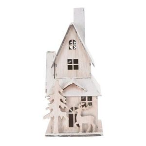 Căsuță cu LED Christmas house, alb, 9 x 20, 5 x 9 cm imagine