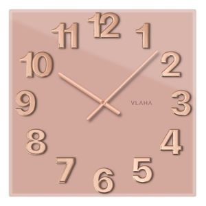 Ceas de perete Vlaha VCT1108 din sticlă 40 x 40 cm, roz imagine