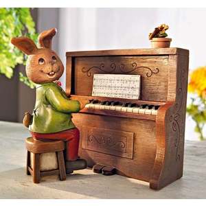 Cutie muzicală cu pian și iepuraș imagine