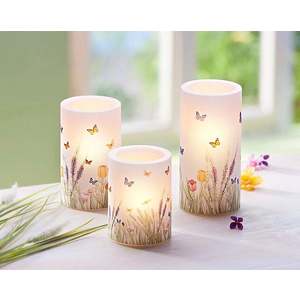 3 Lumânări cu LED ”Flori de câmp” imagine