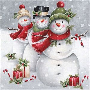 Servetele de masa Christmas Snowmen 20 bucati 33x33 cm imagine