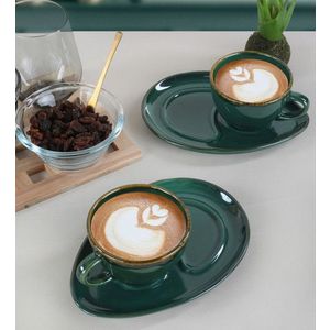 Set cesti de cafea, Keramika, 275KRM1496, Ceramica, Verde imagine