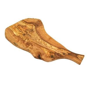 Tocator cu maner din lemn de maslin, 35 cm, forma naturala, rustica imagine