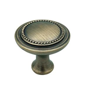 Buton pentru mobila Baroc, finisaj alama antichizata periata, D: 32 mm imagine