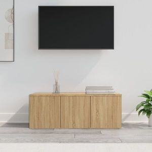 vidaXL Comodă TV, stejar sonoma, 80x34x30 cm, lemn prelucrat imagine