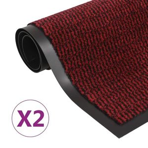 vidaXL Covoare ușă anti-praf, 2 buc., roșu, 90x150 cm, dreptunghiular imagine