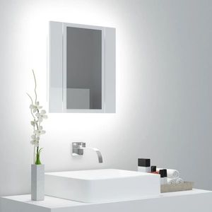 vidaXL Dulap de baie cu oglindă și LED, alb extralucios 40x12x45 acril imagine