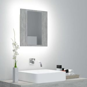 vidaXL Dulap de baie cu oglindă & LED, gri beton, 40x12x45 cm acril imagine