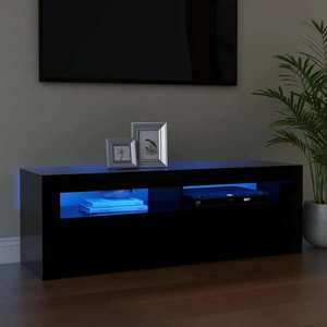 vidaXL Comodă TV cu lumini LED, negru, 120x35x40 cm imagine