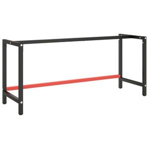 vidaXL Cadru banc de lucru, negru mat/roșu mat, 180x57x79 cm, metal imagine