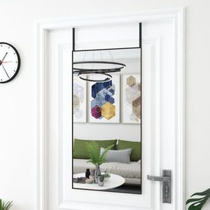 vidaXL Oglindă pentru ușă, negru, 50x100 cm, sticlă și aluminiu imagine