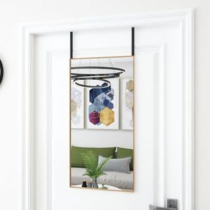 vidaXL Oglindă pentru ușă, auriu, 40x80 cm, sticlă și aluminiu imagine