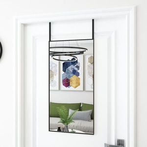 vidaXL Oglindă pentru ușă, negru, 40x80 cm, sticlă și aluminiu imagine