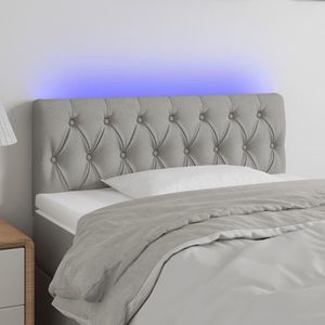 vidaXL Tăblie de pat cu LED, gri deschis, 90x7x78/88 cm, textil imagine