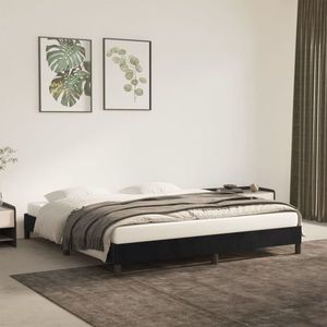 vidaXL Cadru de pat, negru, 160 x 200 cm, catifea imagine