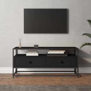 vidaXL Dulap TV, negru, 100x35x45 cm, lemn prelucrat imagine