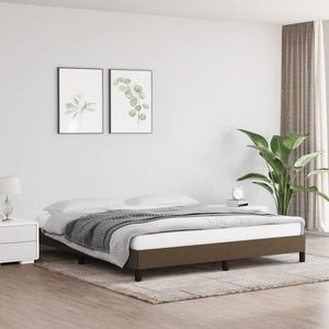 vidaXL Cadru de pat, maro închis, 160 x 200 cm, material textil imagine