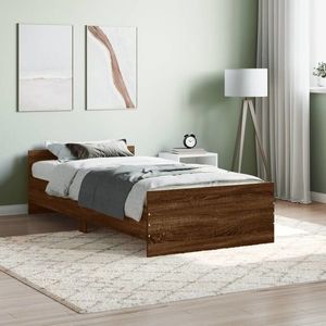 vidaXL Cadru de pat, stejar maro, 100x200 cm, lemn prelucrat imagine