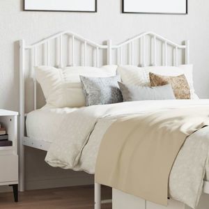 vidaXL Tăblie de pat metalică, alb, 120 cm imagine