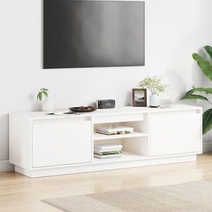 vidaXL Comodă TV, alb, 140x35x40 cm, lemn masiv de pin imagine