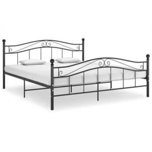 vidaXL Cadru de pat, negru, 160x200 cm, metal imagine