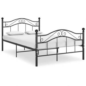 vidaXL Cadru de pat, negru, 120x200 cm, metal imagine