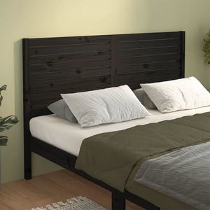 vidaXL Tăblie de pat, negru, 186x4x100 cm, lemn masiv de pin imagine