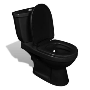 vidaXL Vas WC cu rezervor, negru imagine