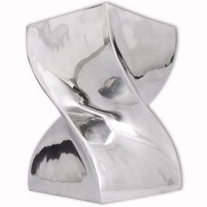 vidaXL Scaun/Masă laterală cu formă răsucită, aluminiu, argintiu imagine