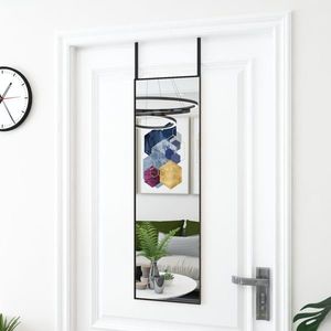 vidaXL Oglindă pentru ușă, negru, 30x100 cm, sticlă și aluminiu imagine