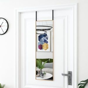 vidaXL Oglindă pentru ușă, auriu, 30x100 cm, sticlă și aluminiu imagine