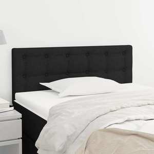 vidaXL Tăblie de pat, negru, 100x5x78/88 cm, textil imagine