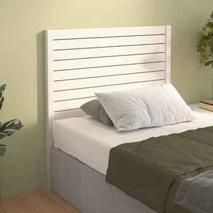 vidaXL Tăblie de pat, alb, 106x4x100 cm, lemn masiv de pin imagine
