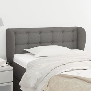 vidaXL Tăblie de pat cu aripioare gri închis 83x23x78/88 cm textil imagine