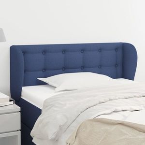 vidaXL Tăblie de pat cu aripioare, albastru, 83x23x78/88 cm textil imagine