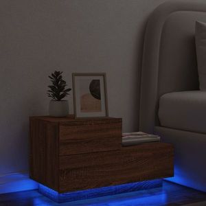 vidaXL Noptieră cu lumini LED, stejar maro, 70x36x40, 5 cm imagine
