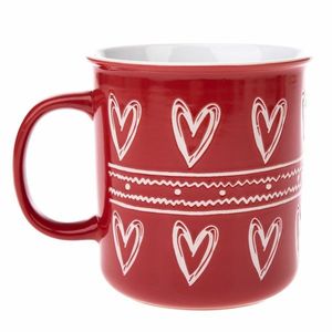 Cană de Crăciun din ceramică Christmas heart II, roșu, 710 ml imagine