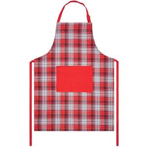 Șorț de bucătărie Home Elements Carouri roșu-gri, 60 x 80 cm imagine