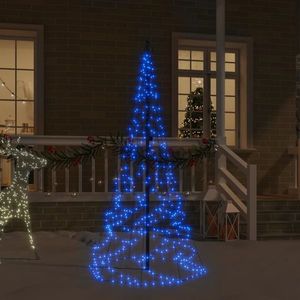 vidaXL Brad de Crăciun pe catarg, 200 LED-uri, albastru, 180 cm imagine