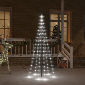 vidaXL Brad de Crăciun pe catarg, 108 LED-uri, alb rece, 180 cm imagine