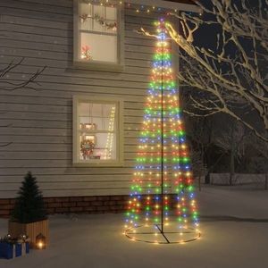 vidaXL Brad de Crăciun conic, 310 LED-uri, multicolor, 100x300 cm imagine