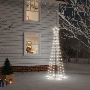 vidaXL Brad de Crăciun conic, 108 LED-uri, alb rece, 70x180 cm imagine